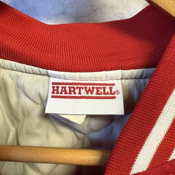 Vintage Cincinnati Reds Bomber Jacket Mens XL 24x26 Red Hartwell - Picture 4 of 8